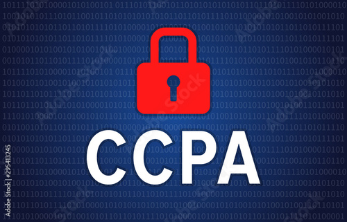 Fotomural California Consumer Privacy Act or CCPA symbol with lock illustration for editor