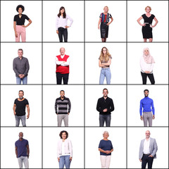 Group of people in front of a white background