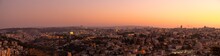 Panoramic View Of Sunset Over The City Of Jerusalem FRom Mount Olive