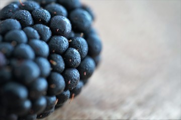 blueberries on light blurred background