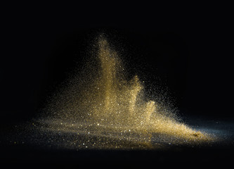 Wall Mural - glitter lights grunge background, gold glitter defocused abstract twinkly gold lights background.