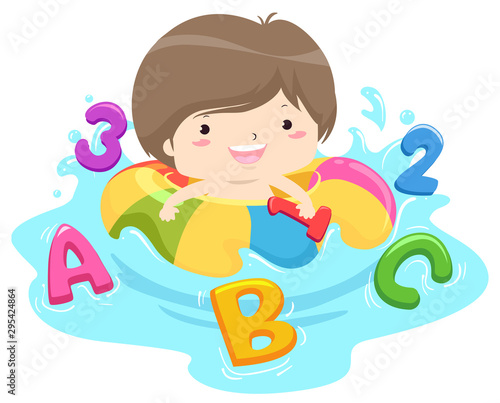 Kid Boy Play Pool Game 123 Illustration