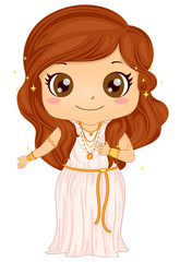 Poster - Kid Girl Aphrodite Costume Illustration