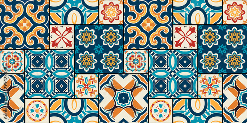 Fotografía Traditional ornate portuguese decorative tiles azulejos.