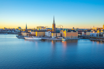 Wall Mural - Stockholm Gamla Stan skyline at twilight in Stockholm city, Sweden