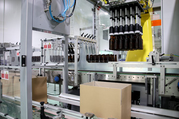 Wall Mural - Close up Beverage bottle sorting machine