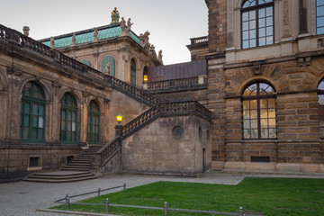 Wall Mural - Beautiful architecture of the old town in Dresden at dusk, Saxony. Germany