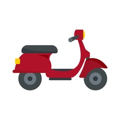 Poster - Red scooter delivery icon. Flat illustration of red scooter delivery vector icon for web design