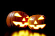 Halloween Pumpkin burning isolated on black background - 3D rendering
