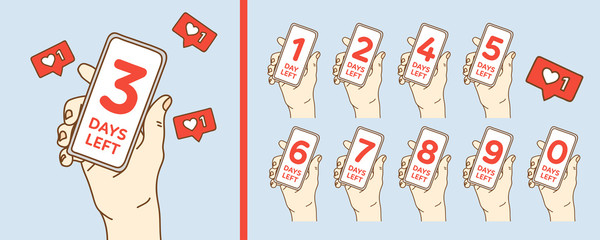 Number days left countdown vector illustration template