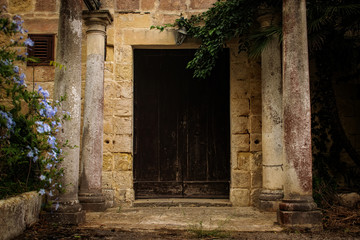 Wall Mural - A wooden door of an old abandoned house