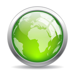 Wall Mural - earth glass web button