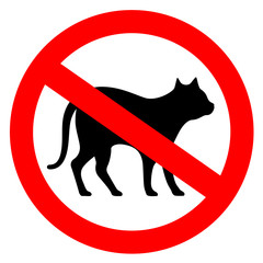 Sticker - No cats vector sign