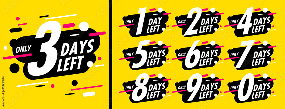 Number days left countdown vector illustration template Stock Vector ...