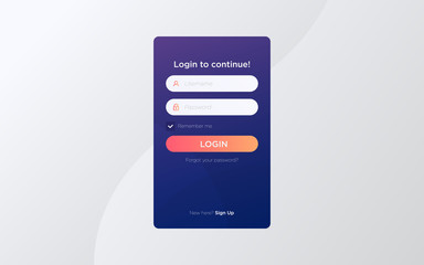 Wall Mural - modern login page design