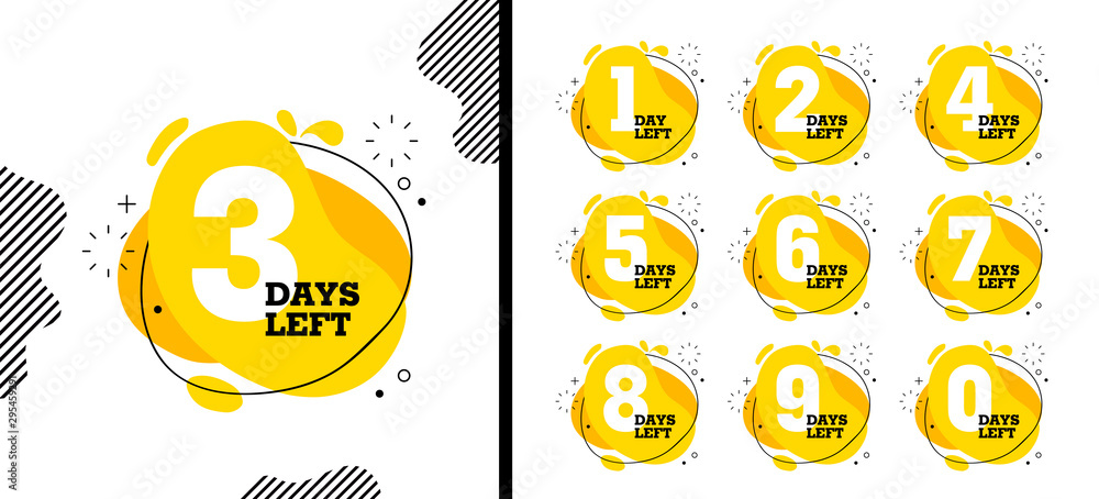 Number days left countdown vector illustration template - obrazy, fototapety, plakaty 