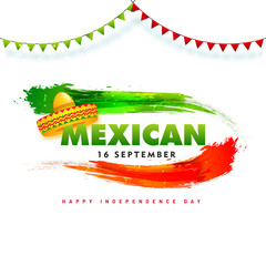 Sticker - 16 September, Viva Mexico Independence Day  Concept.