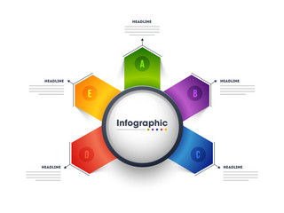 Wall Mural - five different steps infographic layout for business or corporate sector.