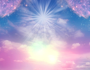 Wall Mural - abstract angel spiritual mystic mystical magic magical religious background with stars and divine an