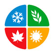four seasons of the year logo icon concept. isolated vector illustration eps10