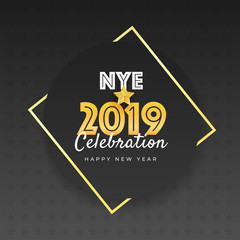 Sticker - New Year Eve (NYE) 2019 celebration poster or template design.