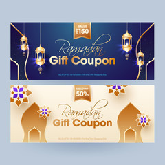 Poster - Ramadan Gift Coupon with different discount offer in two color option.