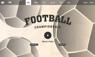 Sticker - Football Championship landing page design for website or mobile apps.