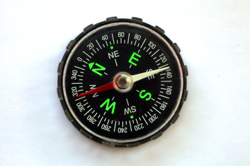 compass on a white background close-up