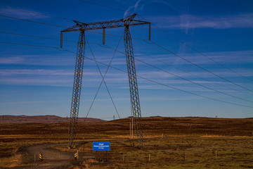 High voltage power line tower