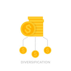 Wall Mural - Financial diversification vector icon