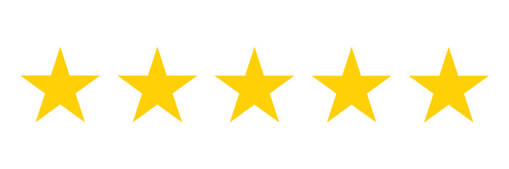 Wall Mural - five stars rating icon. five golden star rating illustration vector. premium quality customer servic