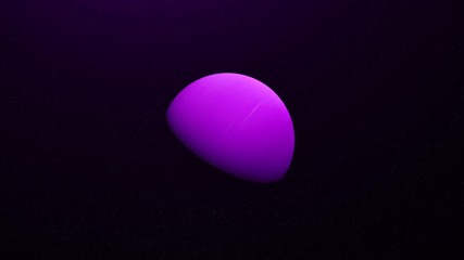Wall Mural - colorful abstraction of unknown purple planet rotating among endless stars in outer space. animation