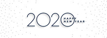 Clean Minimal 2020 Happy New Year White Banner Design