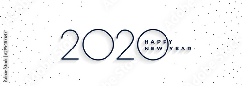 Fotografía clean minimal 2020 happy new year white banner design