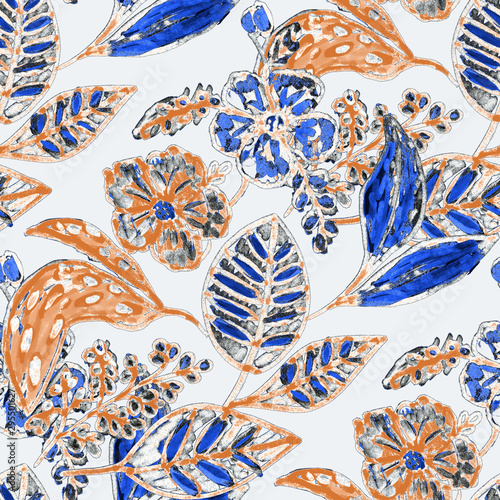 Beautiful seamless pattern with flowers for wallpaper design. Creative floral...