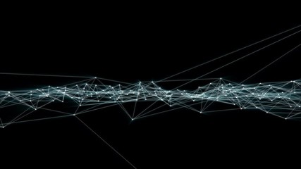 Aufkleber - 4k Footage Line Communication Swirl Wave Future Glowing Surface Cool Dynamic Technology Background. Loop Digital Data Flow Reality Futuristic Shape Animation.