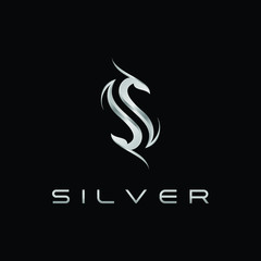 Wall Mural - Modern S Letter Silver logo for technology fashion business all company with modern high end look