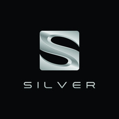 Wall Mural - Modern S Letter Silver logo for technology fashion business all company with modern high end look