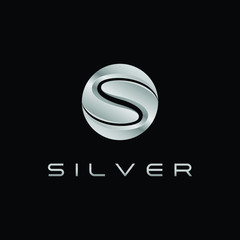 Wall Mural - Modern S Letter Silver logo for technology fashion business all company with modern high end look