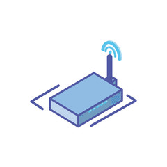 Poster - wireless router on white background