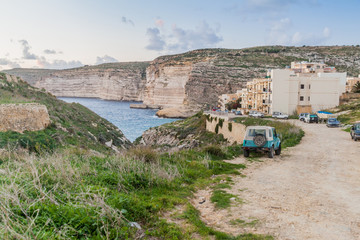 Wall Mural - Cliffs at the Xlendi Bay on the island of Gozo, Malta