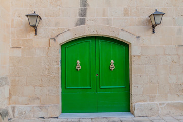 Wall Mural - Old door in the fortified city Mdina in the Northern Region of Malta