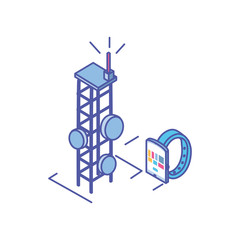 Sticker - smart watch with telecommunications tower