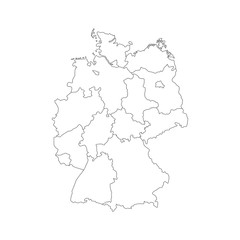  Vector illustration of black outline Germany map.