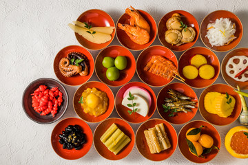 Wall Mural - 一般的なおせち料理 General Japanese New Year dishes(osechi)