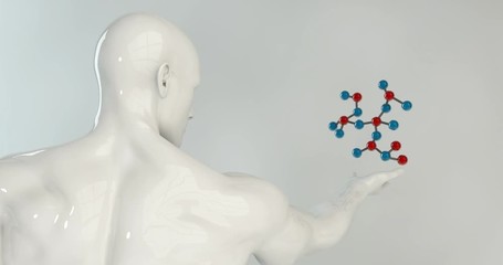 Wall Mural - Molecule Structure in 3D as a Presentation Background