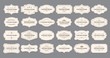 Ornamental label frames. Old ornate labels, decorative vintage frame and retro badge. Royal wedding insignia, sale sticker or invitation card. Isolated vector symbols set