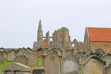 Wall Mural - Whitby Abbey and St Marys church graveyard