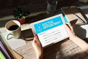 Doctor appointment online on screen. Medical and health care concept.