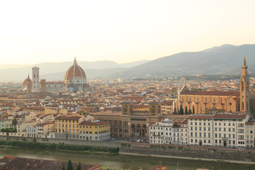 Wall Mural - Sunset in Florence, city in central Italy and birthplace of the Renaissance, it is the capital city of the Tuscany region, Italy